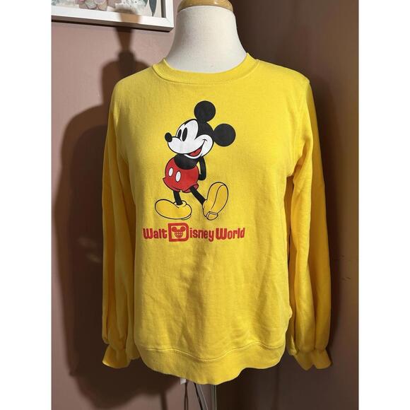 Disney Tops - Walt Disney World Mickey Mouse Sweatshirt Womens Size Small Yellow